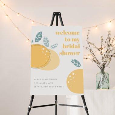 Cute Lemon Fruity Bold Bridal Shower Welcome Foam Board