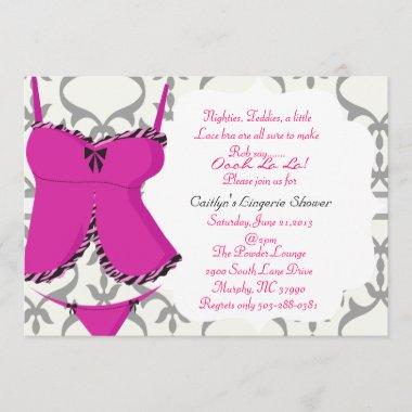 Cute Lingerie Shower Bridal Invitations