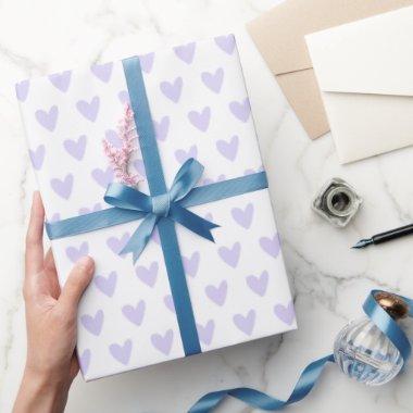 Cute Little Lavender Hearts Pattern Wrapping Paper