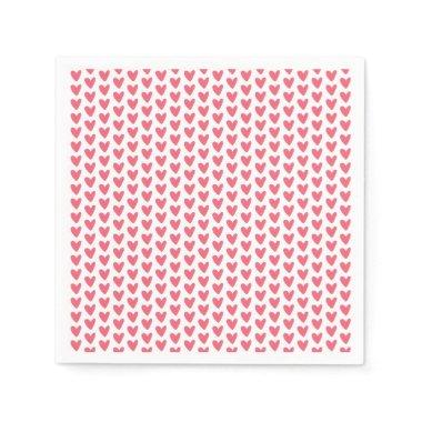 Cute Little Raspberry Pink Hearts Pattern Napkins