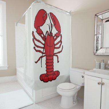 Cute Lobster Nautical beach shower curtain