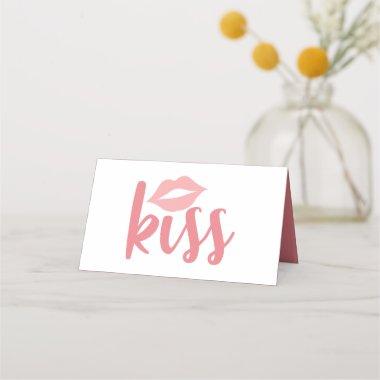 Cute Love Pink Lipstick Kiss Wedding Bridal Shower Place Invitations