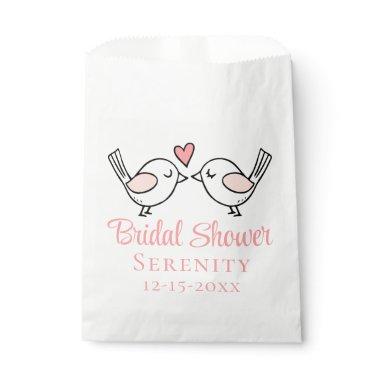 Cute Lovebirds Pink Love Birds Bridal Shower Favor Favor Bag