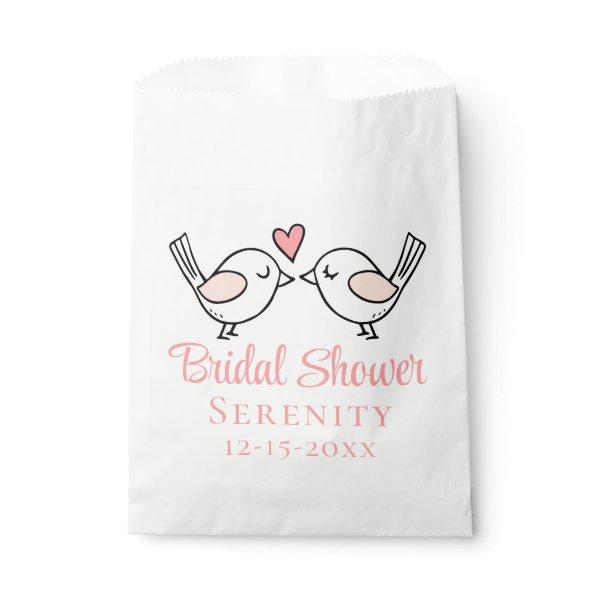 Cute Lovebirds Pink Love Birds Bridal Shower Favor Favor Bag