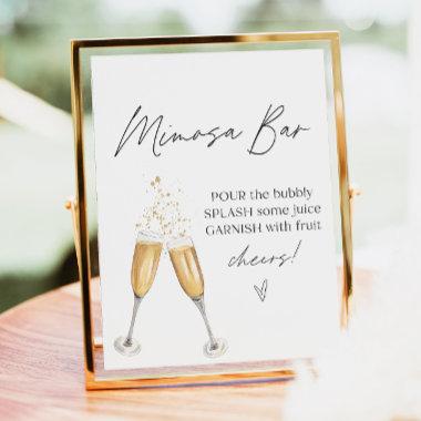 Cute Minimalist Champagne Mimosa Bar Sign