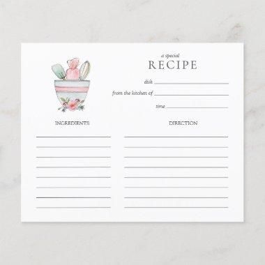 Cute mixing bowl with utensils Recipe Invitations