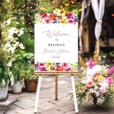 Cute Modern Colorful Flowers  Welcome Foam Board