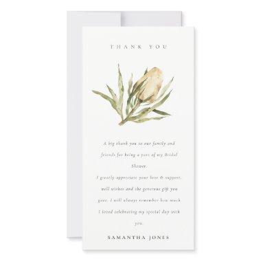 Cute Native Banksia Watercolor Flora Bridal Shower Thank You Invitations