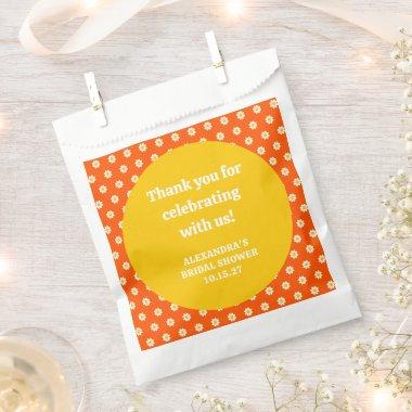 Cute Orange Daisy Bridal Shower Custom Thank You Favor Bag