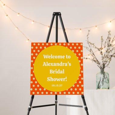 Cute Orange Daisy Bridal Shower Custom Welcome Foam Board