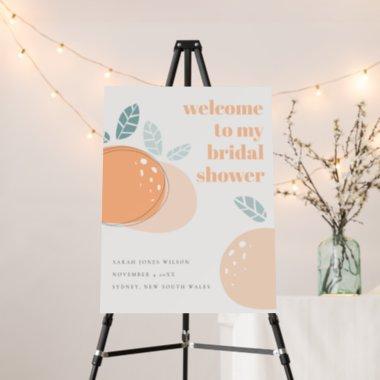Cute Orange Fruity Bold Bridal Shower Welcome Foam Board
