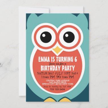Cute Owl Bird Birthday Invitation Invitations for Kids
