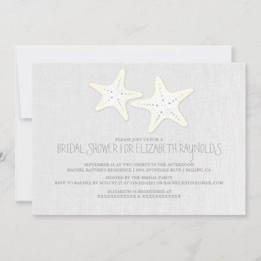 Cute Pair of Starfish Bridal Shower Invitations