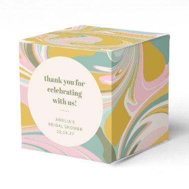 Cute Pastel Abstract Custom Bridal Shower Thanks Favor Boxes