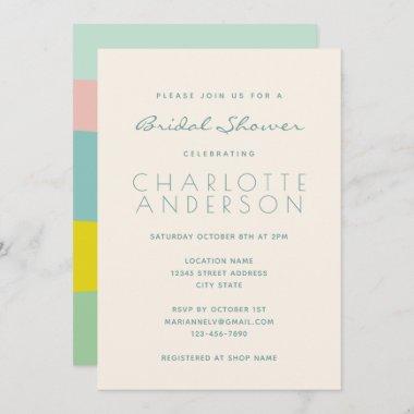 Cute Pastel Geometric Spring Mint Bridal Shower Invitations