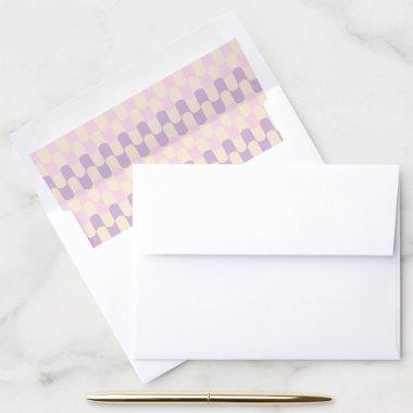 Cute Pink and Purple Groovy Retro Matching Envelope Liner
