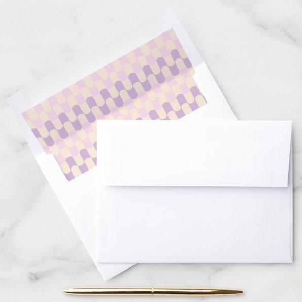 Cute Pink and Purple Groovy Retro Matching Envelope Liner
