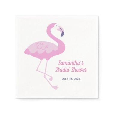 Cute Pink Flamingo Tropical Bridal Shower Napkins