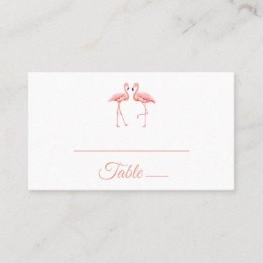 Cute Pink Flamingo Tropical Wedding Bridal Shower Place Invitations