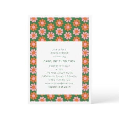 Cute Pink Green Retro Preppy Flowers