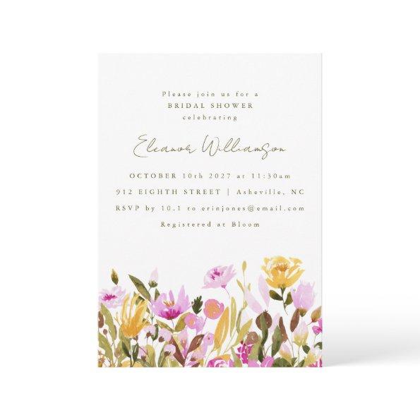 Cute Pink Olive Watercolor Floral