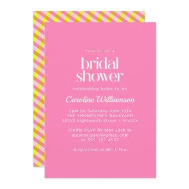 Cute Pink Yellow Plaid Pattern
