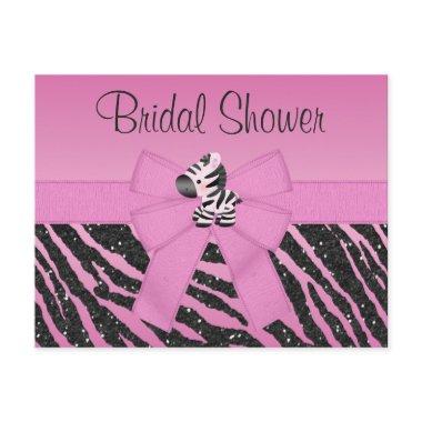 Cute Pink Zebra & Printed Bow