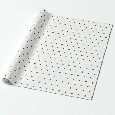 Cute polka dots l Green and white l Birthday Wrapping Paper