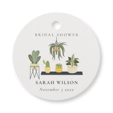 Cute Potted Leafy Succulent Plants  Favor Tags