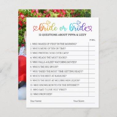 Cute Rainbow Heart Script Bride or Bride Game