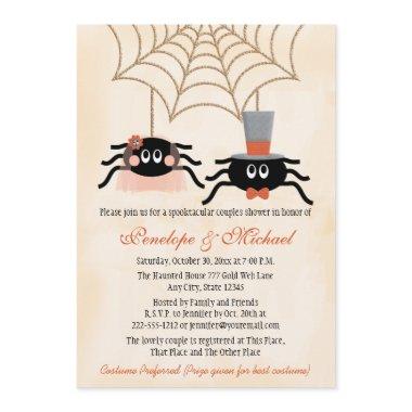 Cute Spider Halloween Couples Shower Invitations