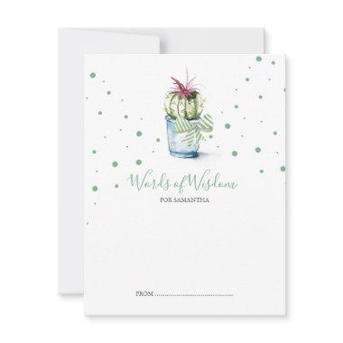 Cute Succulent Cactus Baby Shower Advice Cards