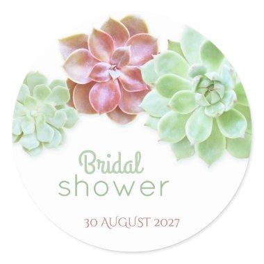 Cute Succulents Cactus  Classic Round Sticker