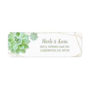 Cute Succulents Wedding Return Address Label