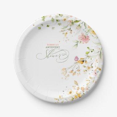 Cute Summer Wildflowers Any Shower Paper Plates