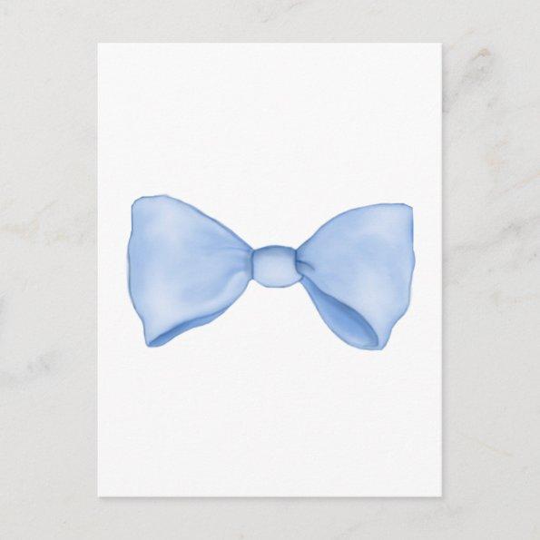 Cute Sweet Simple Baby Blue Bow PostInvitations
