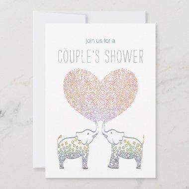 Cute Tons of LOVE Elephant Heart COUPLE'S SHOWER Invitations