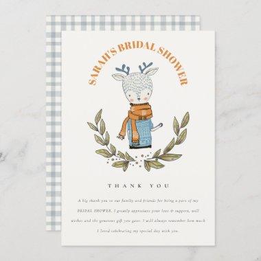 Cute Ugly Sweater Winter Reindeer Bridal Shower Thank You Invitations