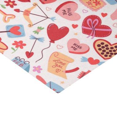 Cute Valentine's Day Romantic Love Pattern Tissue Paper