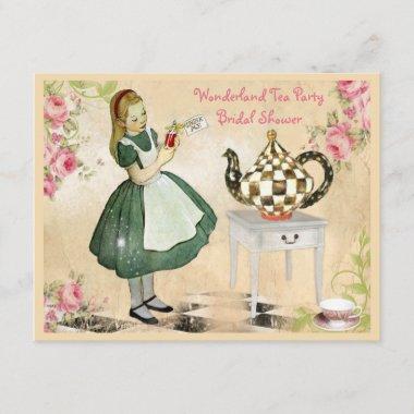Cute Vintage Alice in Wonderland Bridal Shower Invitations
