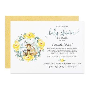 Cute Woodland Animals Greenery Baby Shower By Mail Invitations