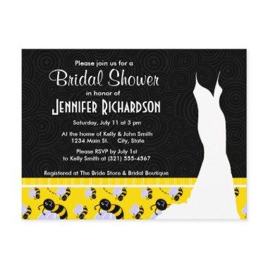 Cute Yellow & Black Bee Invitation Post