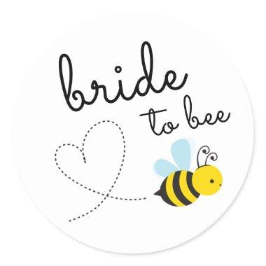 Cute Yellow Bride To Bee Classic Round Sticker