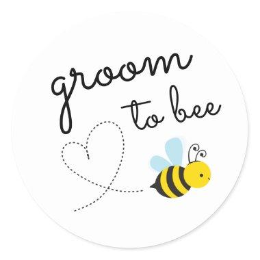 Cute Yellow Groom To Bee Classic Round Sticker