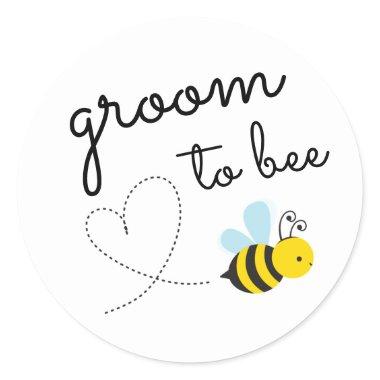 Cute Yellow Groom To Bee Classic Round Sticker