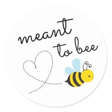 Cute Yellow Meant To Bee Classic Round Sticker