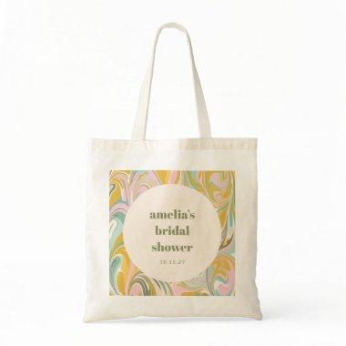 Cute Yellow Pastel Abstract Custom Bridal Shower Tote Bag