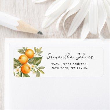 Cutie watercolor citrus return Address Label