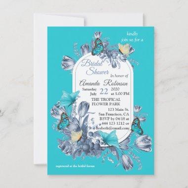 Cyanotype colors & Visiting Butterflies. Invitations