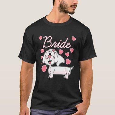 Dachshund Bride Wedding Dog  T-Shirt